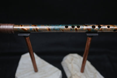 Copper Flute #LE0033 in Turquoise Ocean Burl | Lullaby Edition