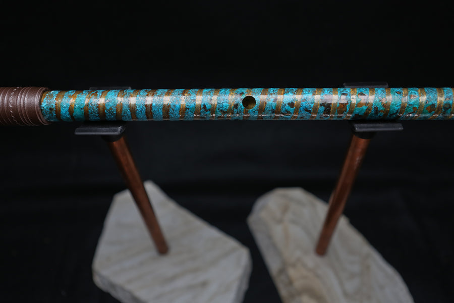 Copper Flute #LE0037 in Turquoise Spiral | Lullaby Edition