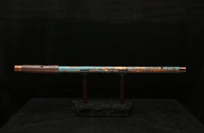 Low D Copper Flute #LDC0007 in Turquoise Reef