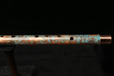 Low D Copper Flute #LDC0007 in Turquoise Reef