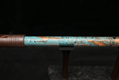 Low D Copper Flute #LDC0007 in Turquoise Reef