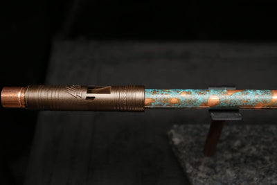 Low D Copper Flute #LDC0037 in Turquoise Reef