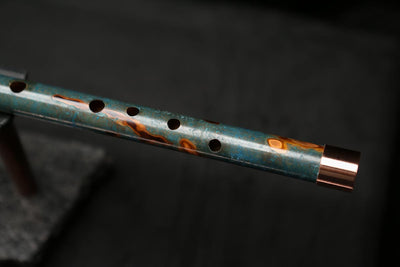 Low D Copper Flute #LDC0038 in Turquoise Burl