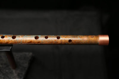 Low D Copper Flute #LDC0046 in Copper Storm w/Copper Jewel End-Piece