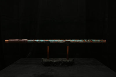 Low C Copper Flute #0115 in Turquoise Storm
