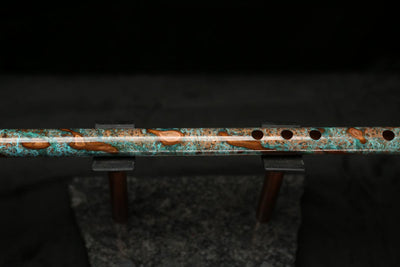 Low C Copper Flute #0115 in Turquoise Storm