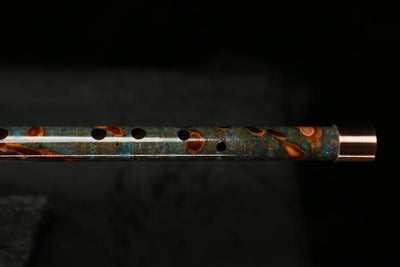 Low C Copper Flute #0116 in Turquoise Burl