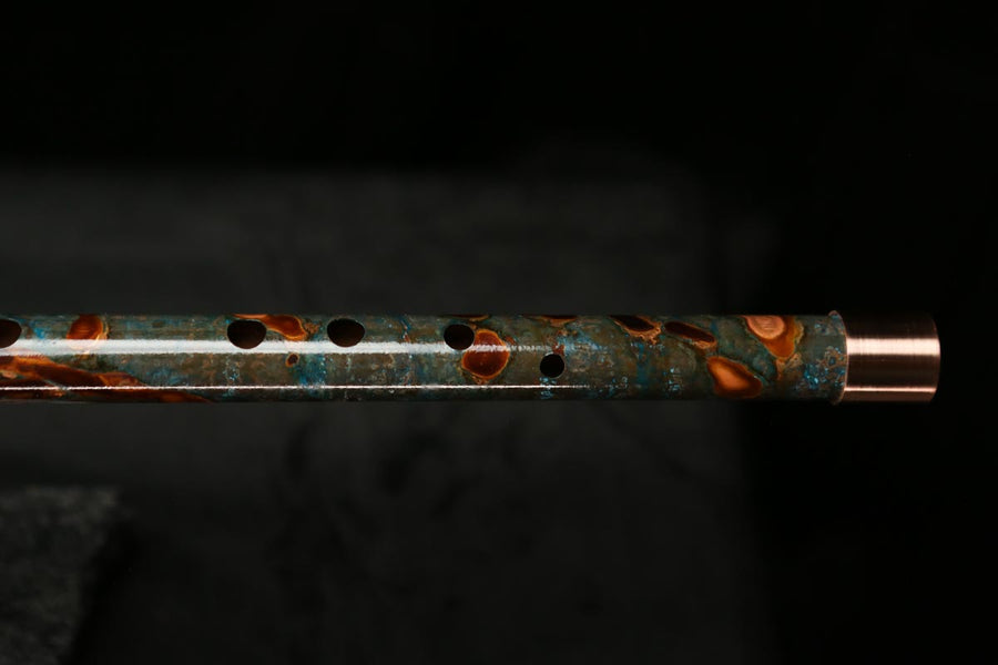 Low C Copper Flute #0116 in Turquoise Burl