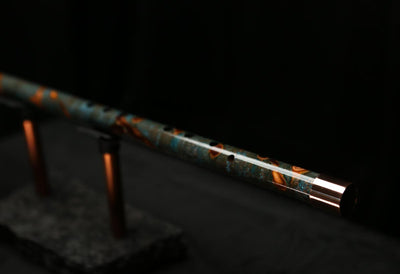 Low C Copper Flute #0116 in Turquoise Burl