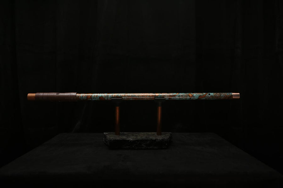 Low C Copper Flute #0117 in Turquoise Storm