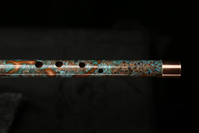 Low C Copper Flute #0117 in Turquoise Storm