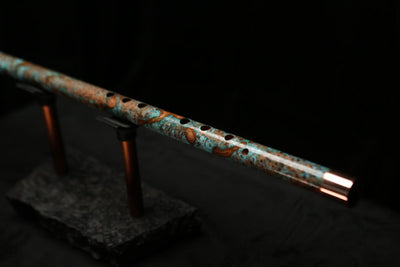 Low C Copper Flute #0117 in Turquoise Storm