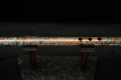 Low C Copper Flute #0117 in Turquoise Storm