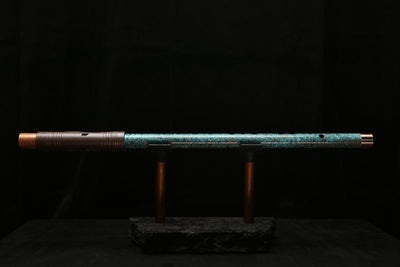 High F (Lullaby) Copper Flute #LE0063 in Pure Aqua