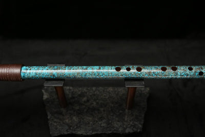 High F (Lullaby) Copper Flute #LE0063 in Pure Aqua