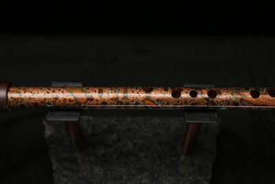 High F (Lullaby) Copper Flute #LE0061 in Turquoise Storm