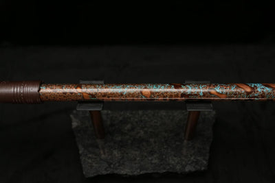 High F (Lullaby) Copper Flute #LE0061 in Turquoise Storm