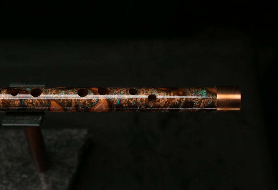 High F (Lullaby) Copper Flute #LE0060 in Turquoise Storm