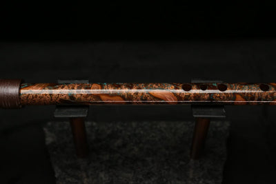 High F (Lullaby) Copper Flute #LE0060 in Turquoise Storm