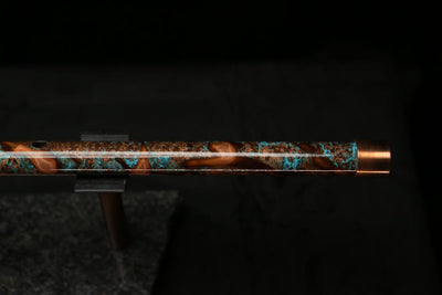 High F (Lullaby) Copper Flute #LE0060 in Turquoise Storm