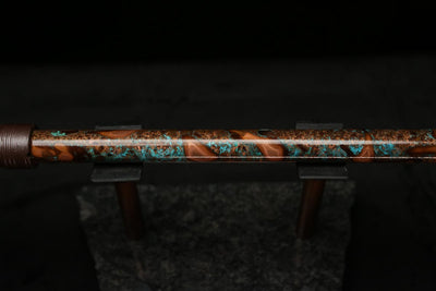 High F (Lullaby) Copper Flute #LE0060 in Turquoise Storm