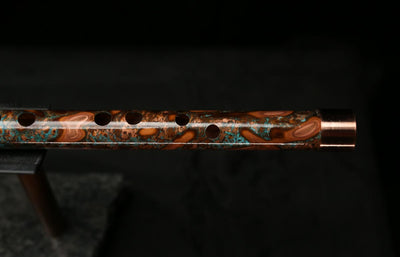 High F (Lullaby) Copper Flute #LE0059 in Turquoise Storm