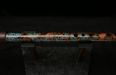 High F (Lullaby) Copper Flute #LE0059 in Turquoise Storm