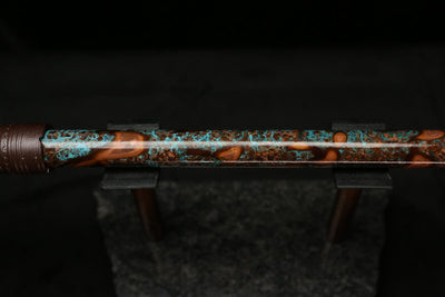 High F (Lullaby) Copper Flute #LE0059 in Turquoise Storm