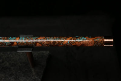 High F (Lullaby) Copper Flute #LE0059 in Turquoise Storm