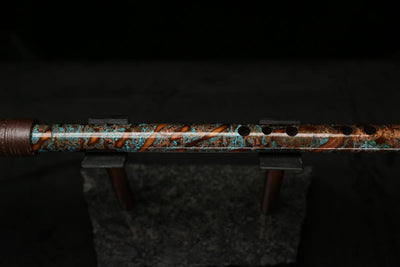 High F (Lullaby) Copper Flute #LE0058 in Turquoise Storm