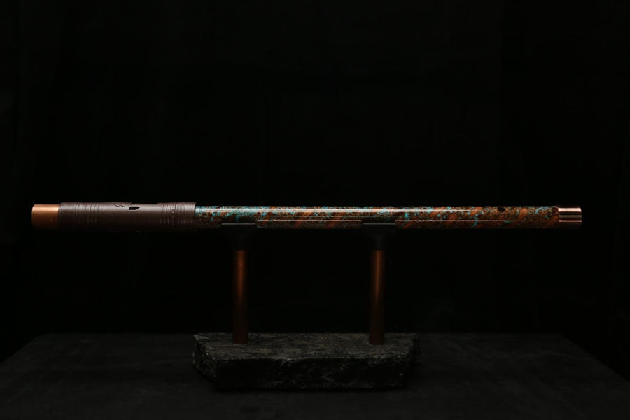High F (Lullaby) Copper Flute #LE0057 in Turquoise Storm