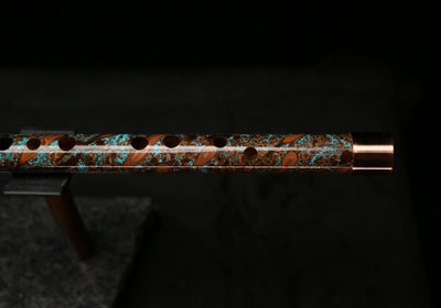 High F (Lullaby) Copper Flute #LE0057 in Turquoise Storm