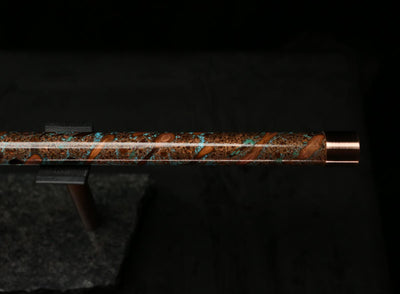 High F (Lullaby) Copper Flute #LE0057 in Turquoise Storm