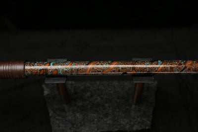 High F (Lullaby) Copper Flute #LE0057 in Turquoise Storm