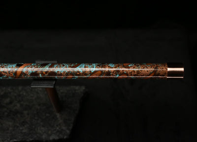 High F (Lullaby) Copper Flute #LE0057 in Turquoise Storm