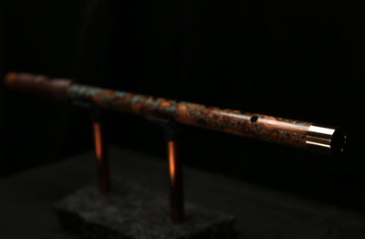 High F (Lullaby) Copper Flute #LE0056 in Turquoise Storm