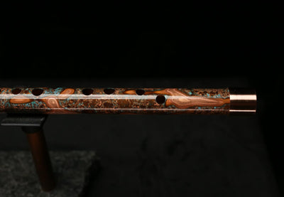 High F (Lullaby) Copper Flute #LE0056 in Turquoise Storm