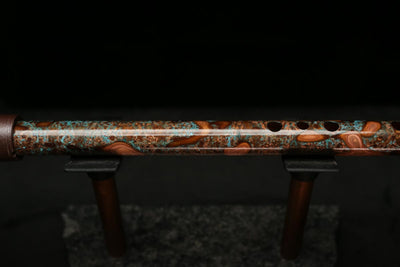 High F (Lullaby) Copper Flute #LE0056 in Turquoise Storm