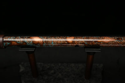 High F (Lullaby) Copper Flute #LE0056 in Turquoise Storm