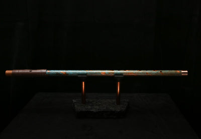 Low C Copper Flute #0119 in Turquoise Burl