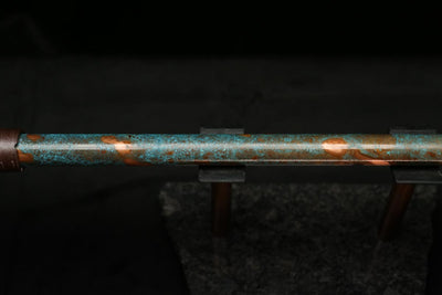 Low C Copper Flute #0119 in Turquoise Burl