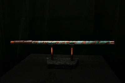 Low C Copper Flute #0120 in Turquoise Storm