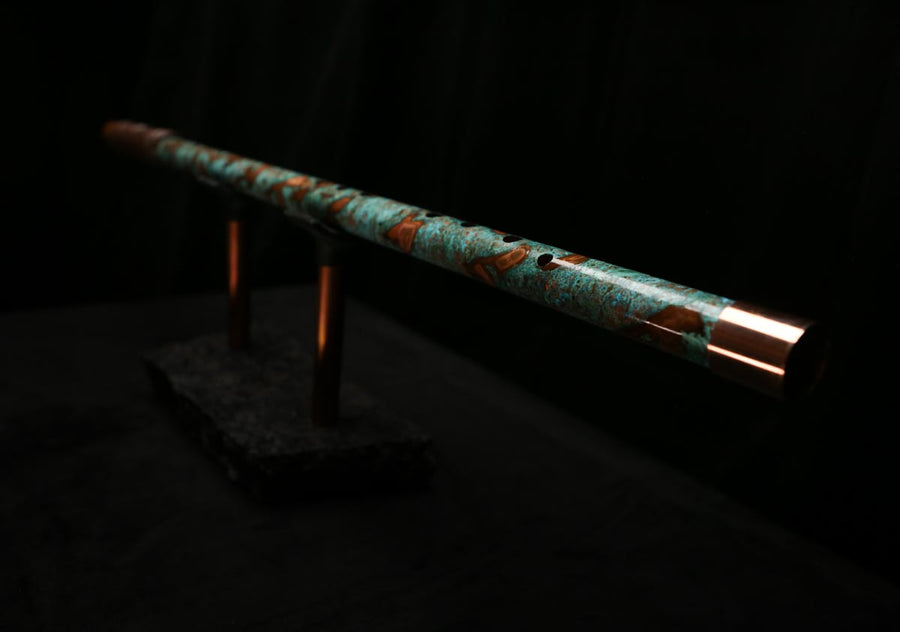 Low C Copper Flute #0120 in Turquoise Storm