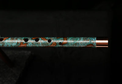 Low C Copper Flute #0120 in Turquoise Storm