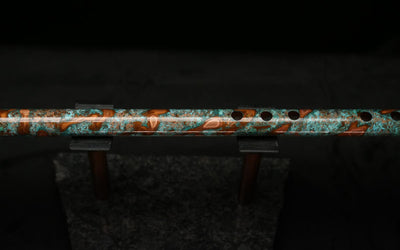 Low C Copper Flute #0120 in Turquoise Storm