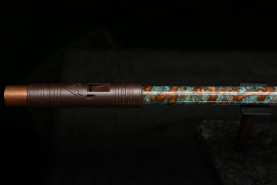 Low C Copper Flute #0120 in Turquoise Storm