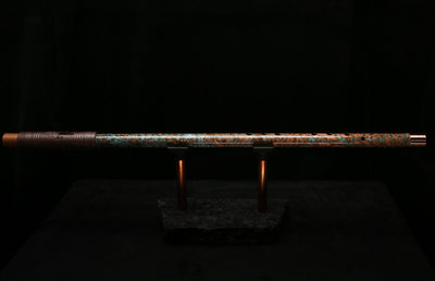 Low C Copper Flute #0121 in Turquoise Storm