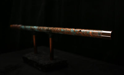 Low C Copper Flute #0121 in Turquoise Storm