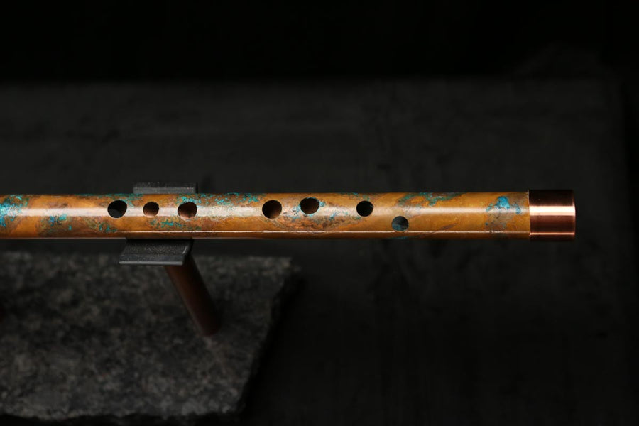 High F (Lullaby) Copper Flute #LE0064 in Emerald Desert