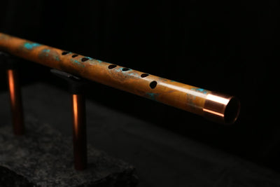 High F (Lullaby) Copper Flute #LE0064 in Emerald Desert